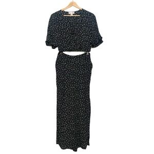 Band of Gypsies Cropped Top and Wide Leg Pants Black White Polka Dot Sz. XS NWOT